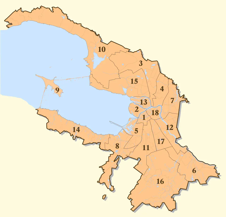 Районы Санкт-Петербурга (Panther /&nbsp;Wikimedia)