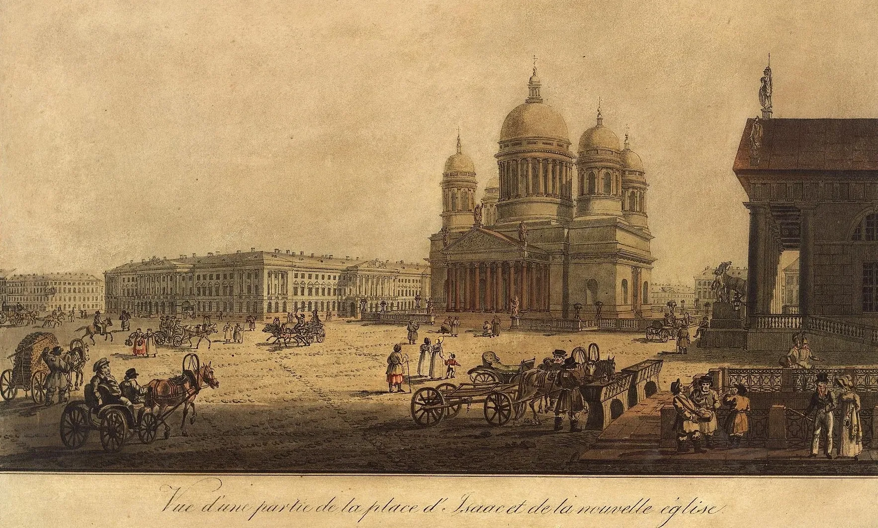 Исаакиевский собор по утверждённому в 1818 году проекту Монферрана на картине В. С. Садовникова / wikimedia