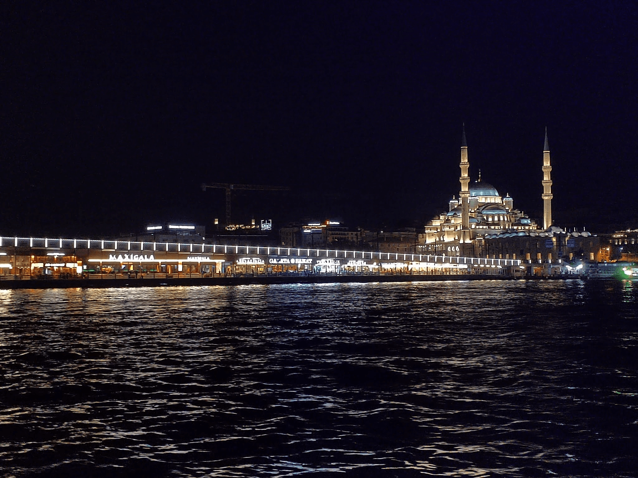 Мечеть ночью и Галатский мост. Фото Дарины Устич