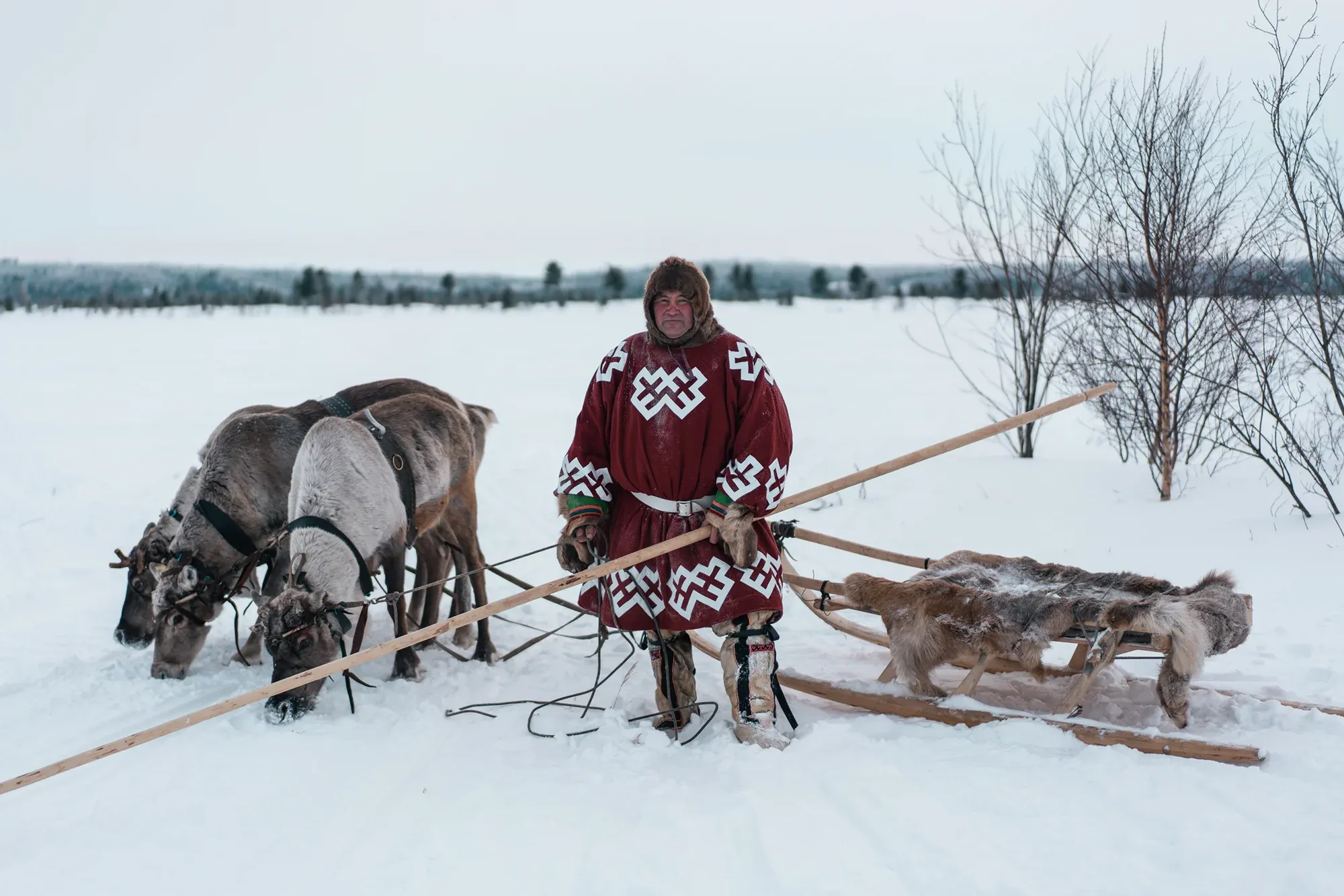 Оленевод с нартами / Александр Мазуров