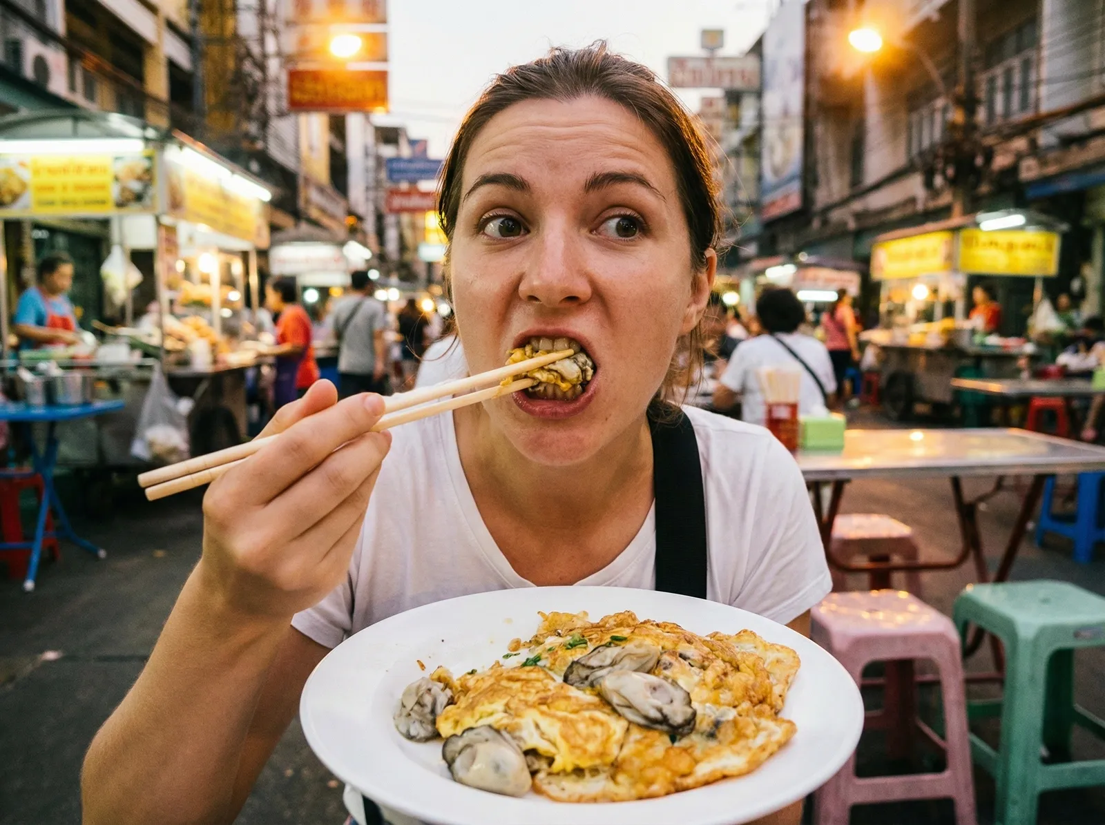 Уплетает Oyster omlette