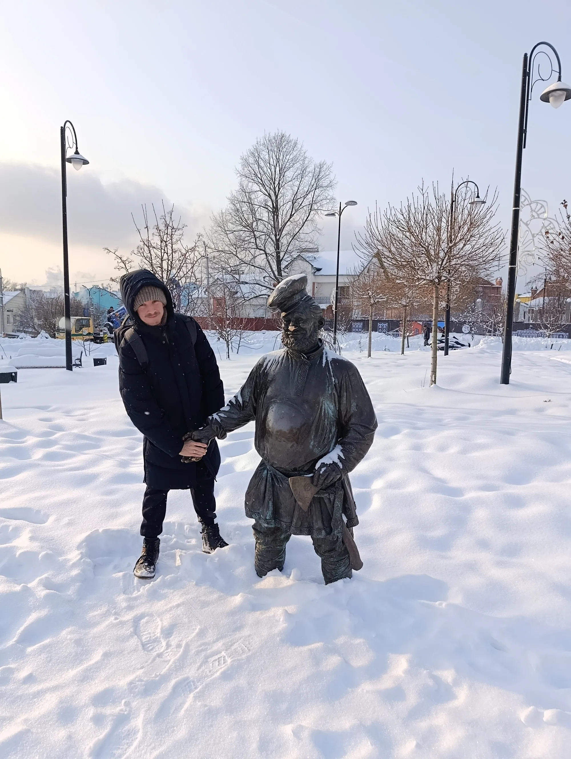 Рязанский косопуз (справа), мой муж (слева) / Фото Даши Тереховой